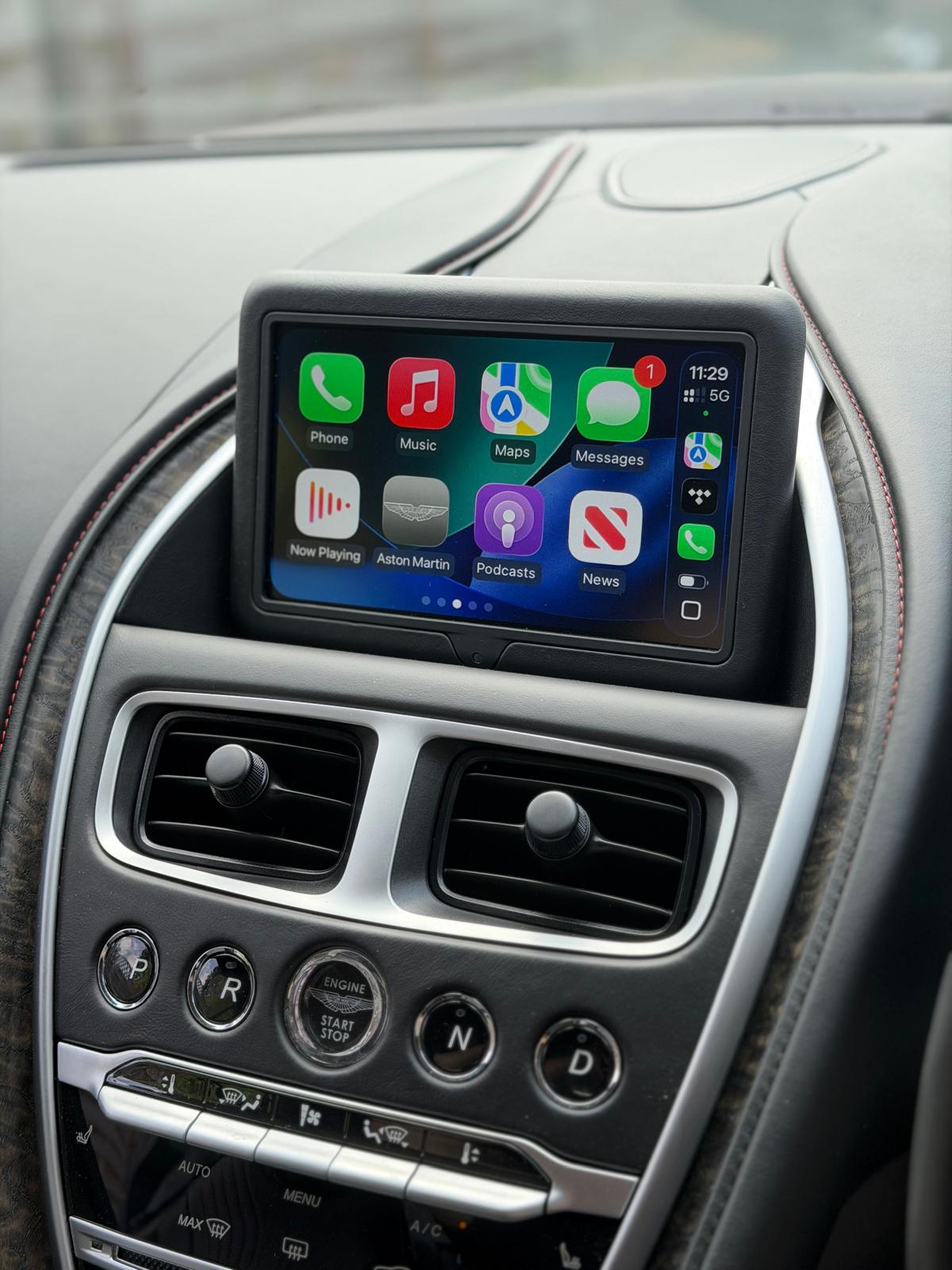 Apple CarPlay running on an Aston Martin's factory screen after retrofit