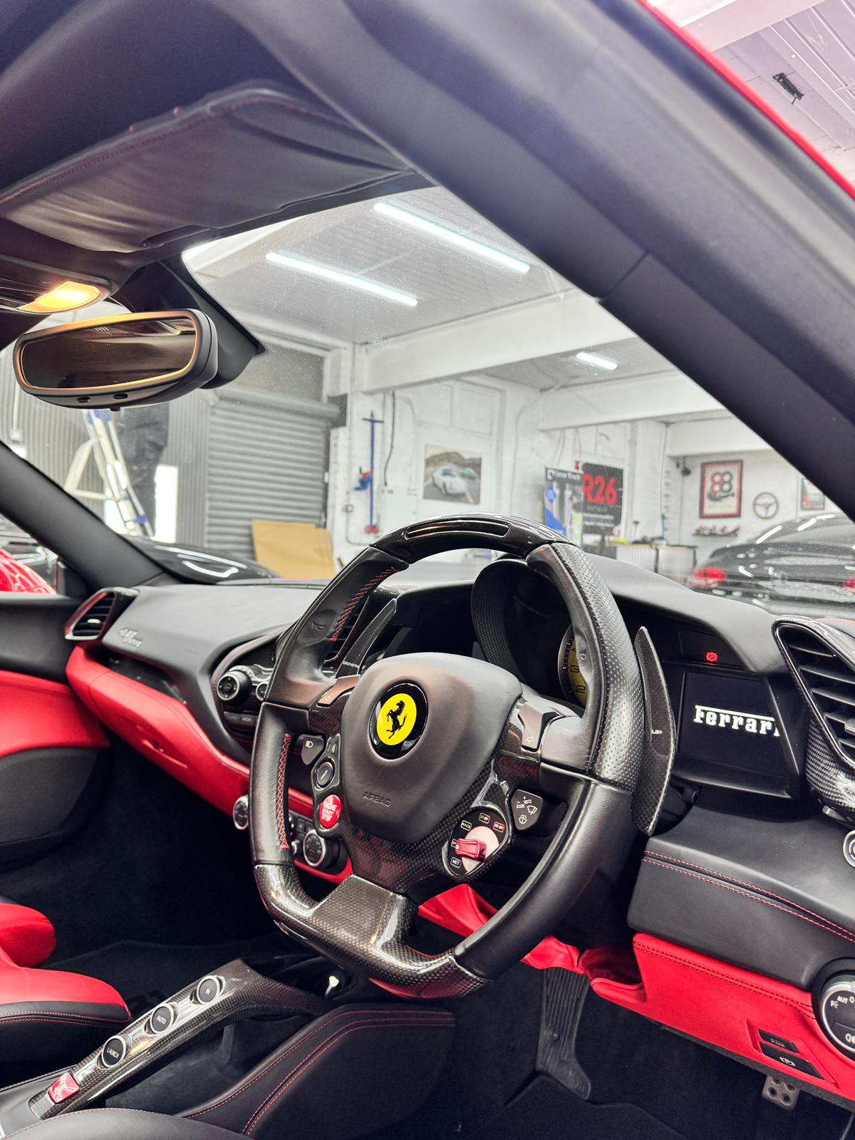 Ferrari 488 interior detailed in the studio