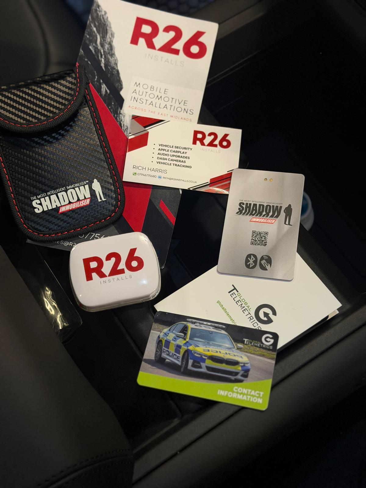 Shadow Immobiliser kit with cards and pouch ready for handover